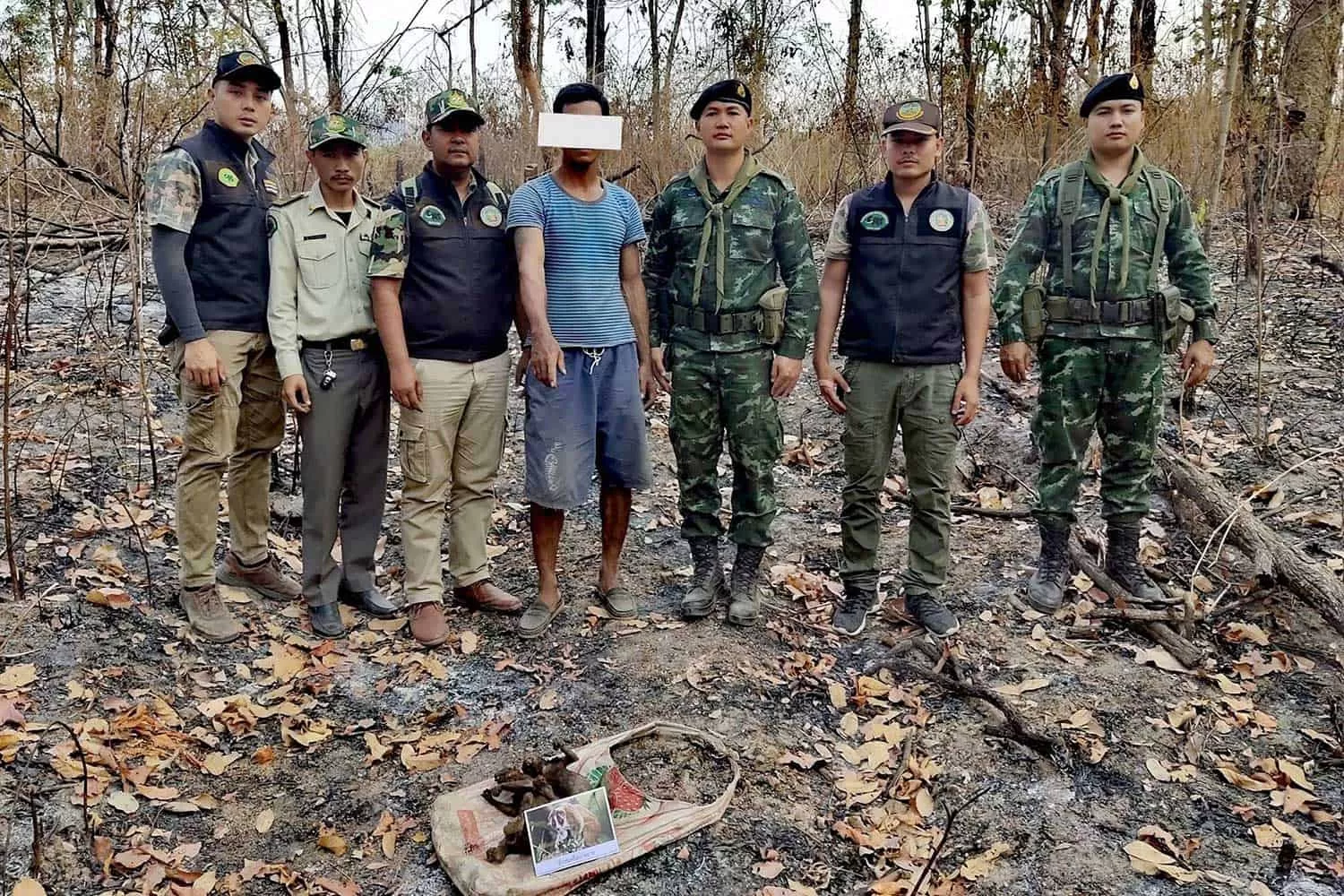 Myanmar man caught seizing monkey