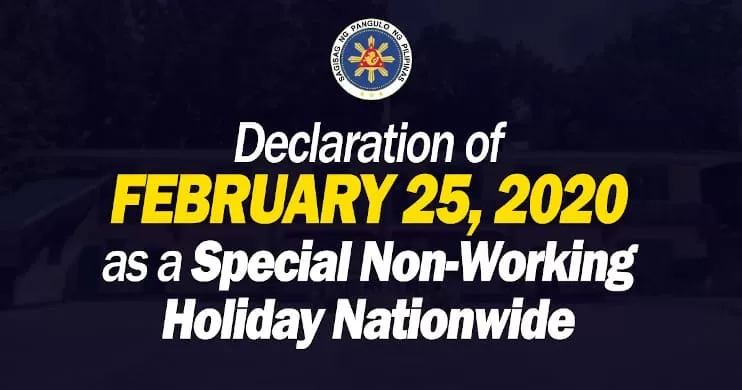 DOLE reminds employers of special non-working holiday compensation laws for Feb. 25