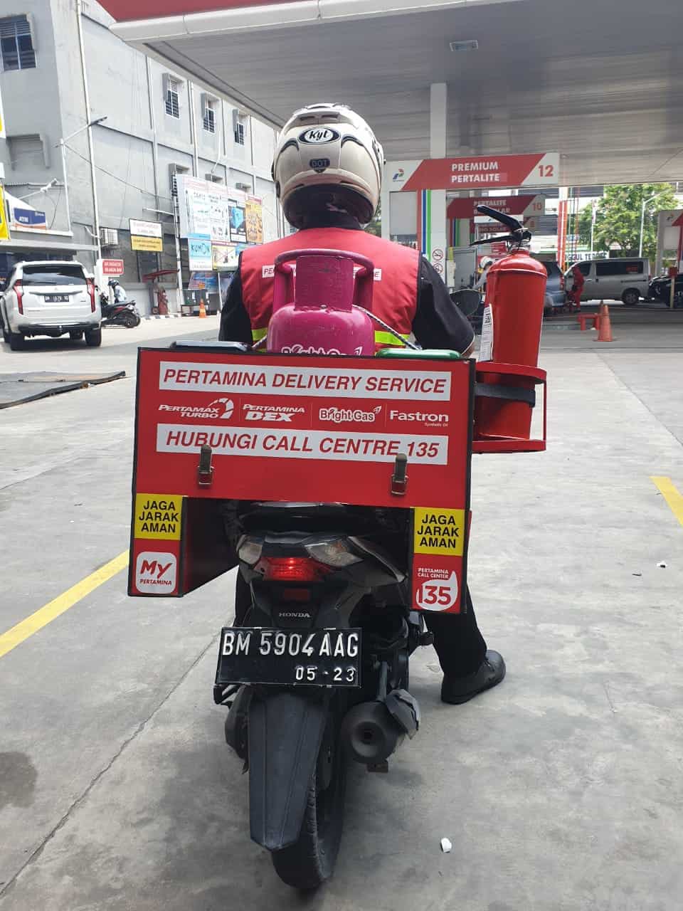Pertamina launched a fuel and LPG canister delivery service