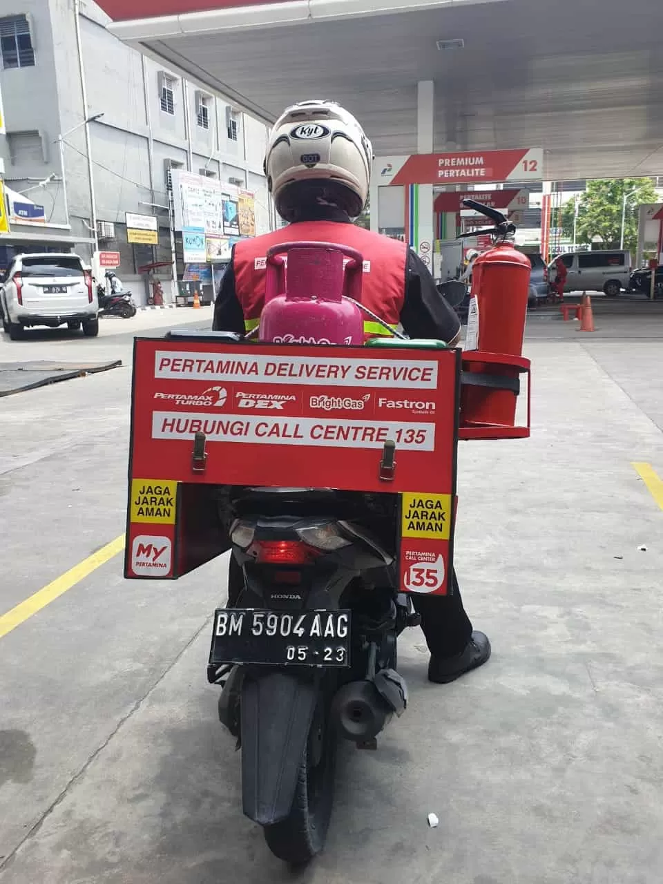 Pertamina launched a fuel and LPG canister delivery service