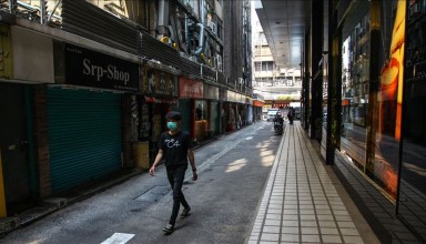Empty street i seen to combat covid19 in bangkok
