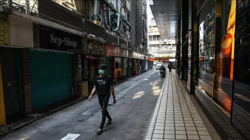 Empty street i seen to combat covid19 in bangkok