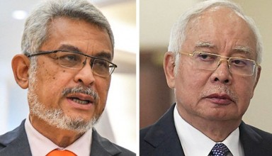 Former FT minister Khalid Samad and former prime minister Najib Razak