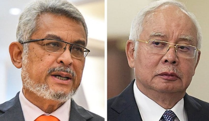 Former FT minister Khalid Samad and former prime minister Najib Razak