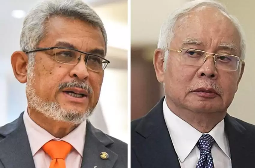 Former FT minister Khalid Samad and former prime minister Najib Razak
