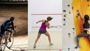 Indoor sports includes cycling, tennis and climbing