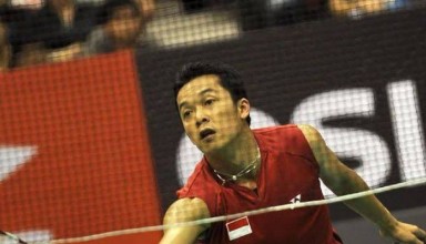 Indonesia Olympic medalist Taufik Hidayat were playing Badminton