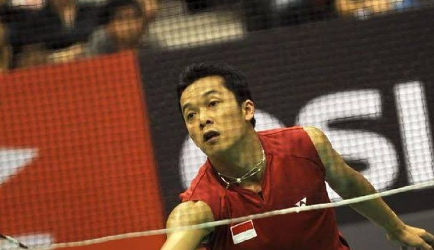 Indonesia Olympic medalist Taufik Hidayat were playing Badminton