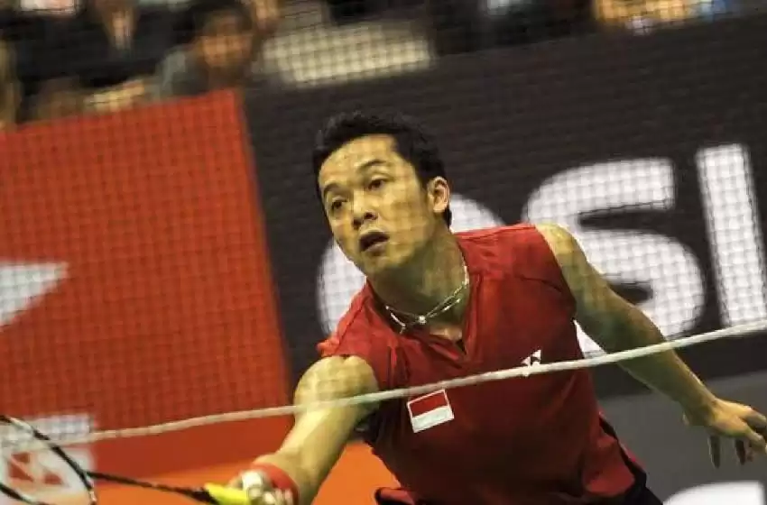 Indonesia Olympic medalist Taufik Hidayat were playing Badminton
