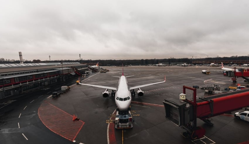 Flight before take off in Airport