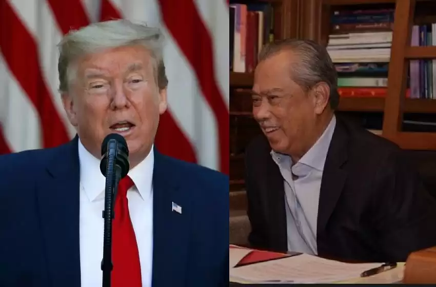 U.S. President Donald Trump and Prime Minister Tan Sri Muhyiddin Yassin