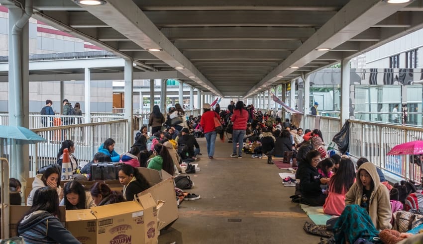 Overseas Filipinos workers gathering outside philippines