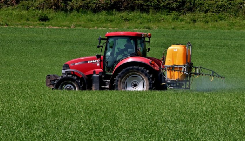 Farmer threw pesticide on the field