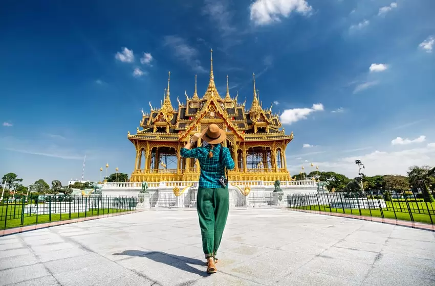 Tourist in Thai Royal Dusit Palace, Bangkok, Thailand