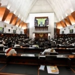 Al-Mustafa Billah Shah delivers the royal address during the opening of the first meeting of the third session of the 14th Parliament