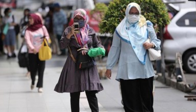 Indonesia people were walking on the street
