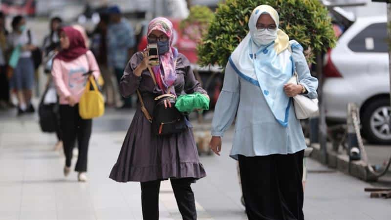 Indonesia people were walking on the street