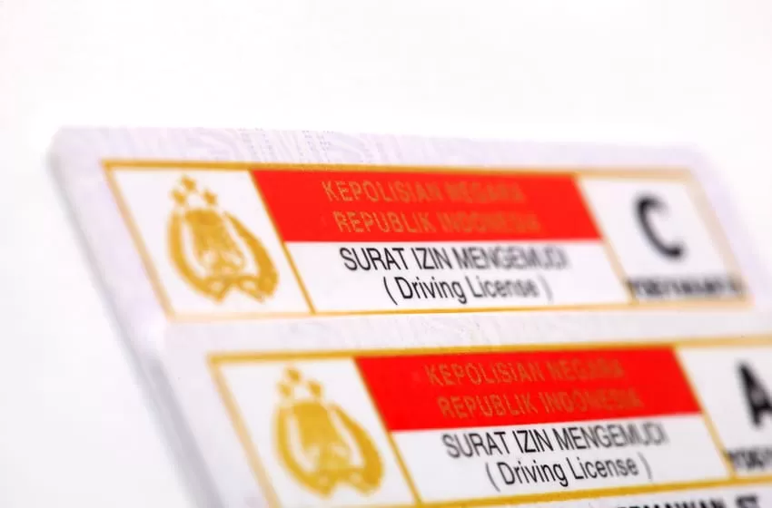 Indonesian driving license from the Indonesian police