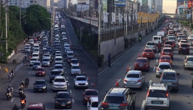 Traffic situation on Monday morning, June 1 along EDSA Southbound a
