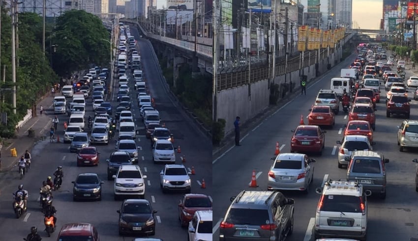 Traffic situation on Monday morning, June 1 along EDSA Southbound a