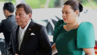 President Rodrigo Duterte with her Sara Duterte