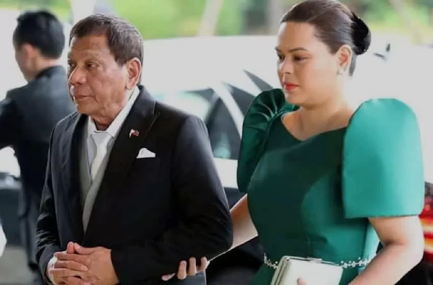 President Rodrigo Duterte with her Sara Duterte