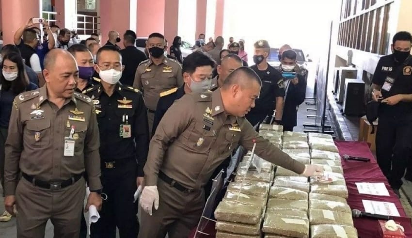 Narcotics suppression police in Thailand have landed a huge drugs haul