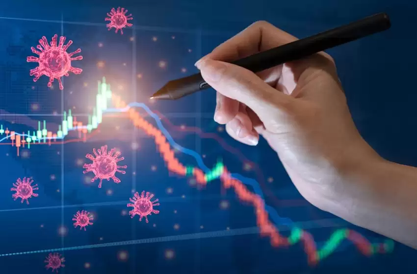 Coronavirus impact global economy stock markets financial crisis concept