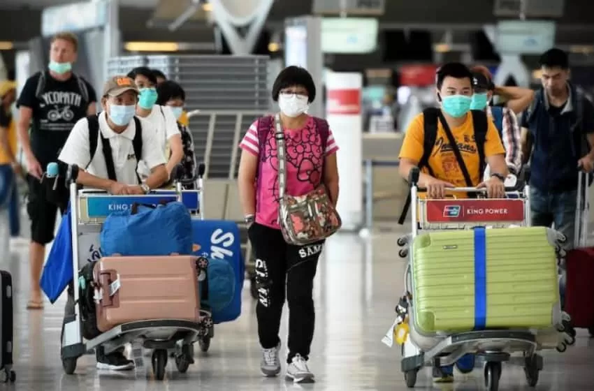 Thailand people came out of airport