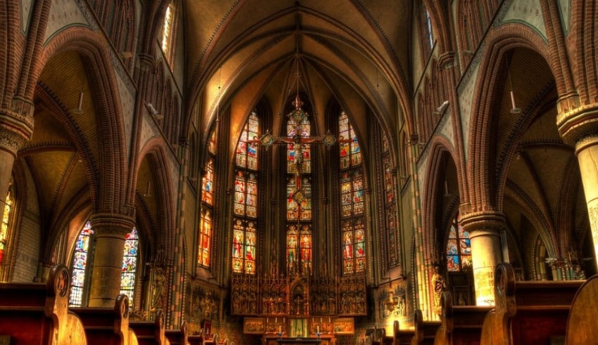 Interior work of Catholic church