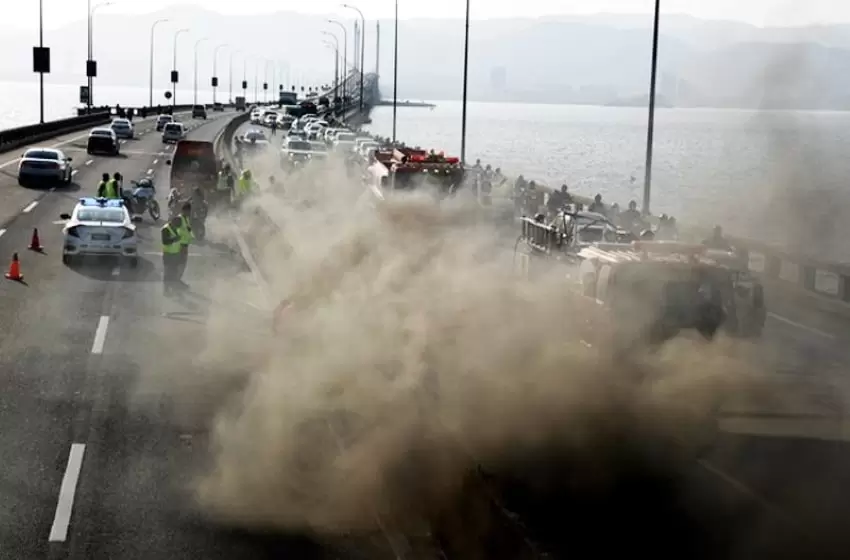 3 months for repairs, road closure possibly following the fire at Penang Bridge