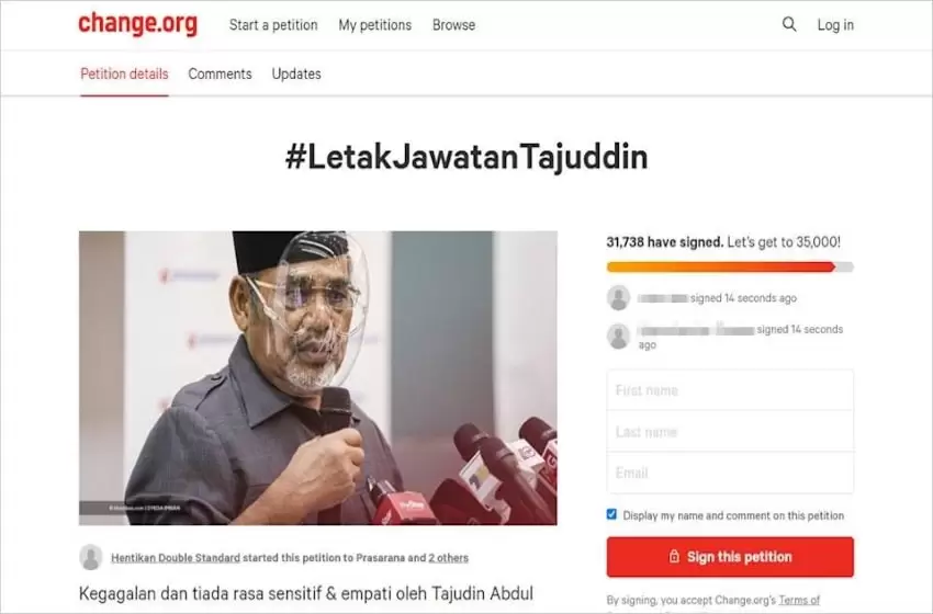 Tajuddin says his abrupt termination is not an urgent matter