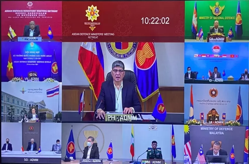 A virtual meeting brings together top ASEAN defense officials and partners