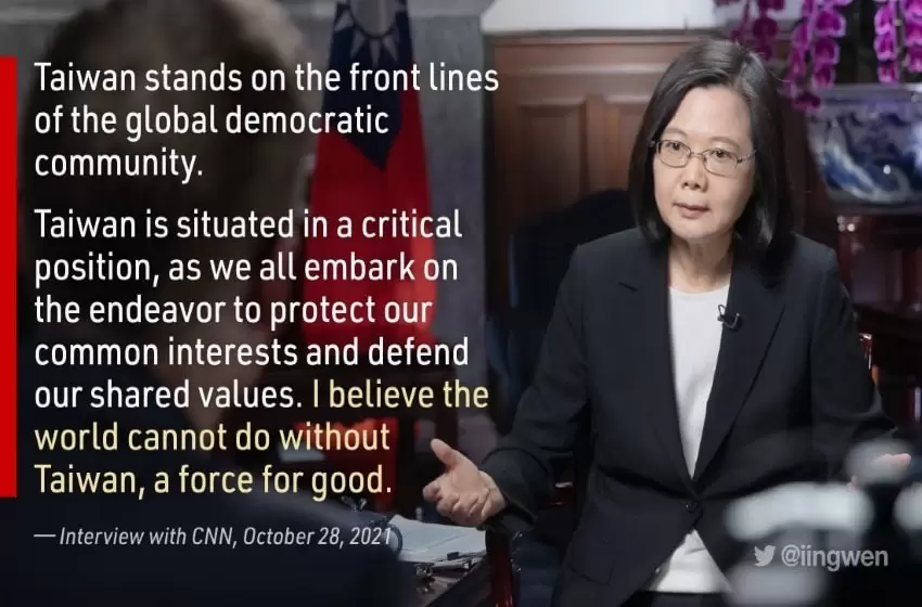 Taiwan’s president says she’s confident US would safeguard the island