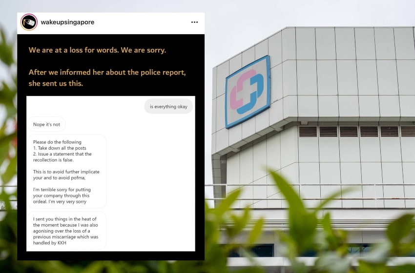 Wake Up, Singapore apologizes for releasing false allegations against KKH, claims it was misled about the miscarriage case