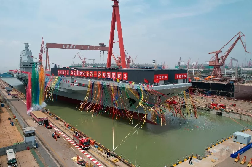 ‘Fujian,’ China’s third and most advanced aircraft carrier, is launched