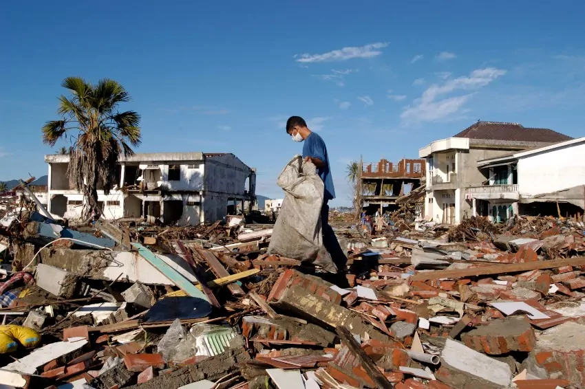 A powerful earthquake strikes off the coast of Indonesia’s South Sumatra