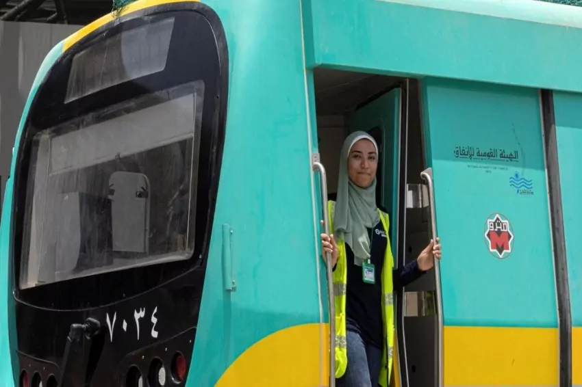 Egypt's first women train drivers work for the Cairo Metro