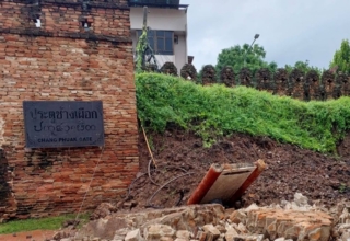 Thailand's 750-year-old city wall falls due to rainstorm