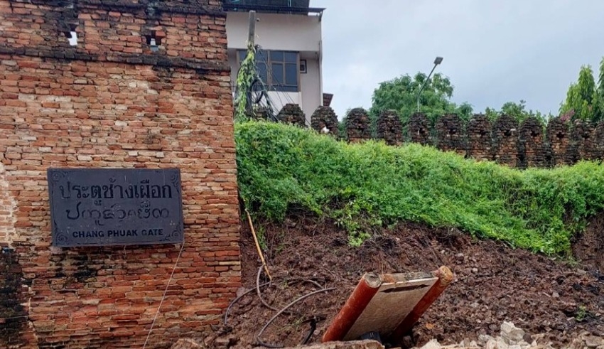 Thailand's 750-year-old city wall falls due to rainstorm