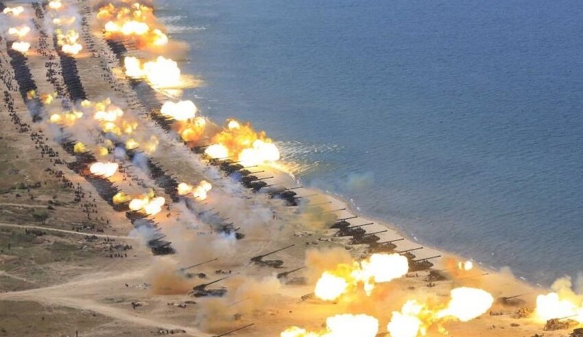 North Korea launches artillery shells off the east and west coasts