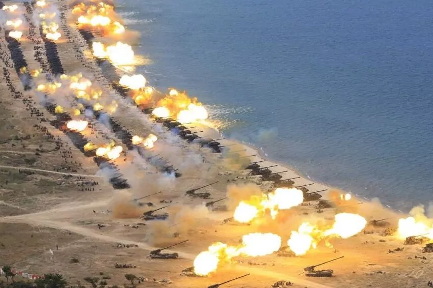 North Korea launches artillery shells off the east and west coasts