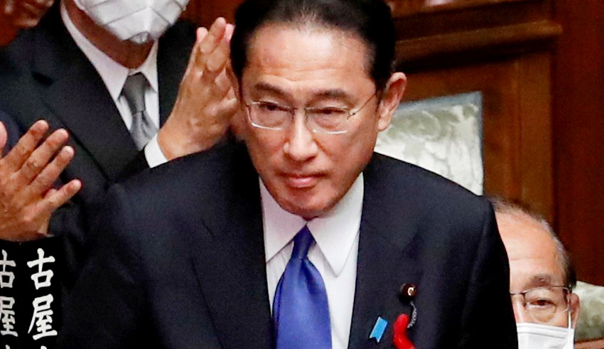 image: japan's newly elected prime minister fumio kishida is applauded after being chosen as the new prime minister, at the lower house of parliament in tokyo