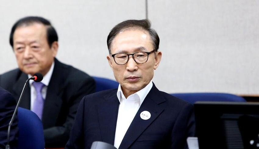 ex president lee myung bak appears at first court hearing