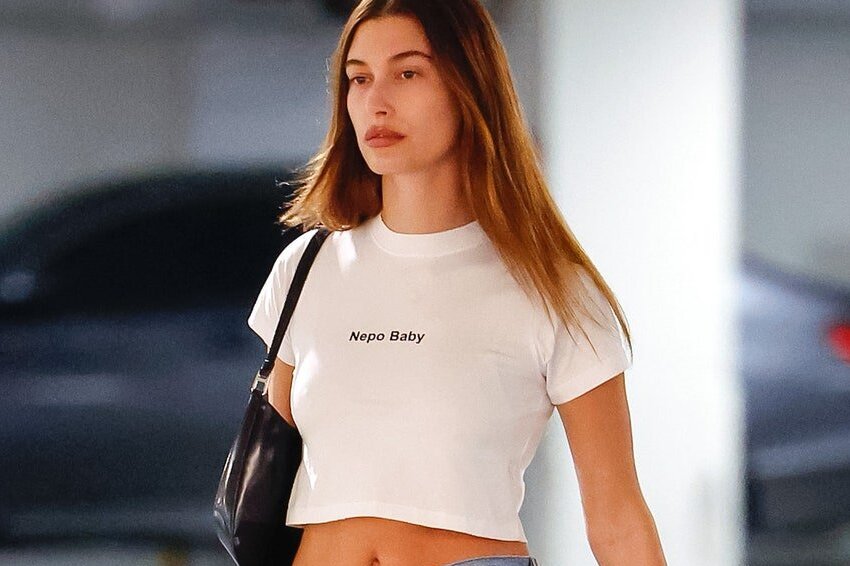 Hailey Bieber Makes a Fashion Statement in Response to the ‘Nepo Baby’ Debate