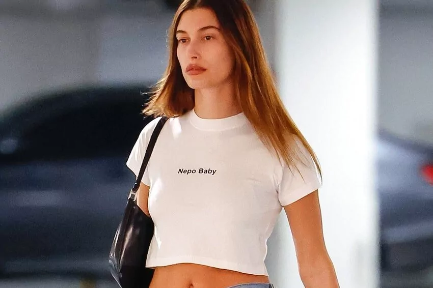 Hailey Bieber Makes a Fashion Statement in Response to the ‘Nepo Baby’ Debate
