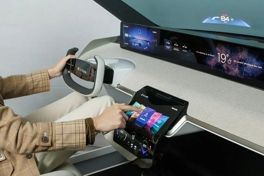 lg exhibits sound producing, flexible vehicle screens at ces 2023