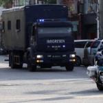 an immigration truck carrying myanmar migrants to be deported from malaysia is seen in lumut