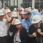 pbbm and other officials take part in a nationwide drill for earthquakes