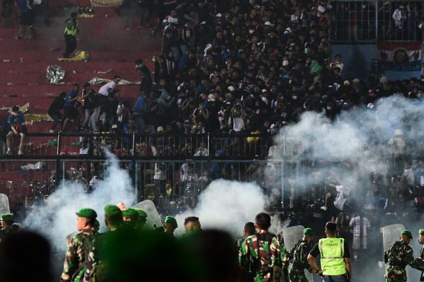 two released, one policeman arrested for indonesia stadium crush